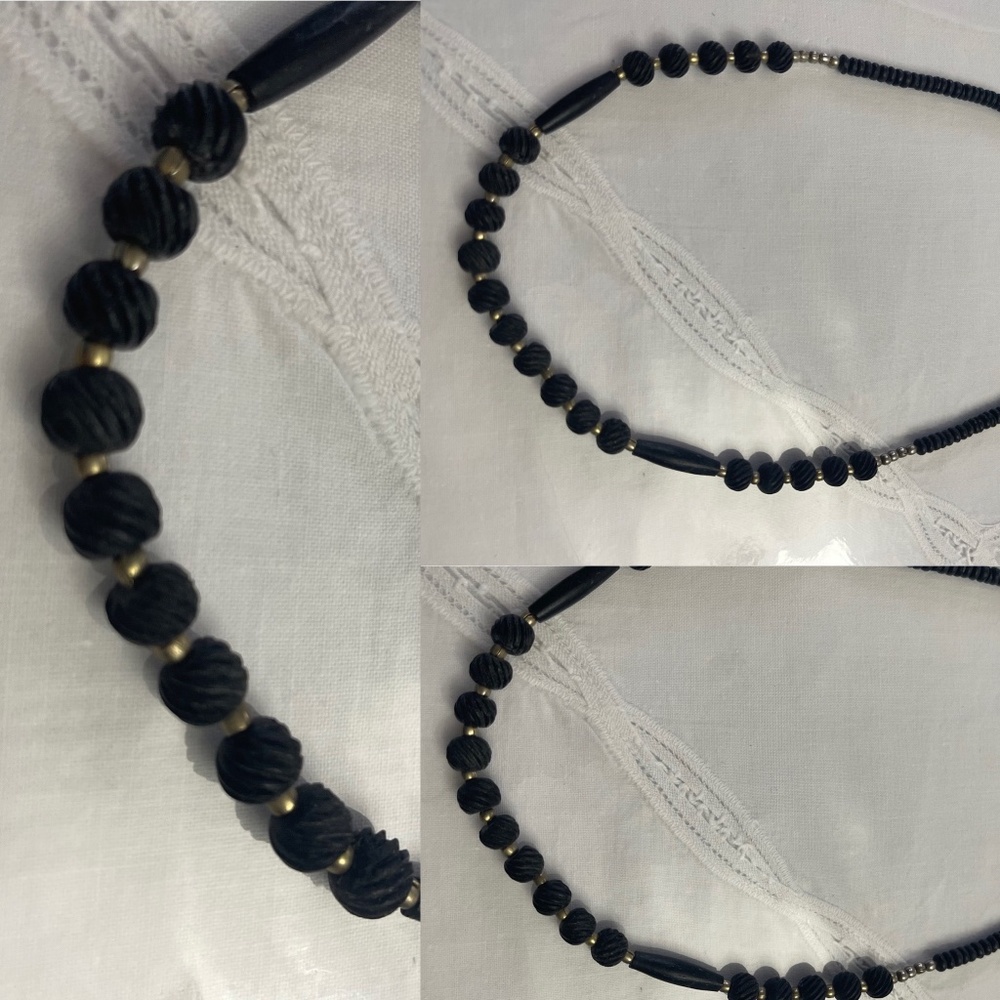 Black Beaded Necklace